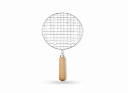 Stainless Steel Papad Roaster Jali With Wooden Handle