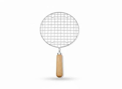 Stainless Steel Papad Roaster Jali With Wooden Handle