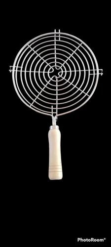Stainless Steel Papad Roaster Jali With Wooden Handle