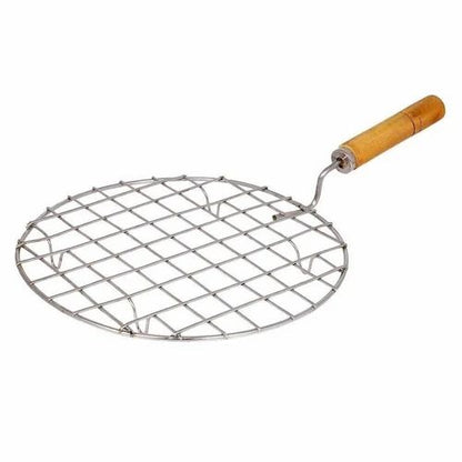 Stainless Steel Papad Roaster Jali With Wooden Handle